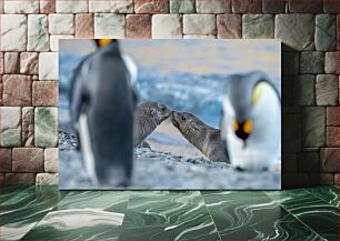 Πίνακας, Seals and Penguins at the Beach Φώκιες και πιγκουίνοι στην παραλία