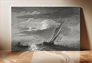 Πίνακας, Seascape with full moon (ca. 1779–1781) by Cornelis Ploos van Amstel