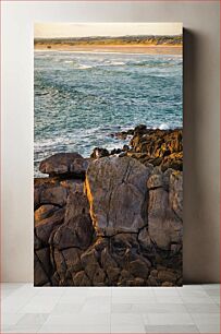 Πίνακας, Seaside Cliffs at Sunset Παραθαλάσσιοι βράχοι στο ηλιοβασίλεμα