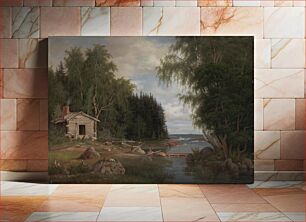 Πίνακας, Seaside landscape, view from lehtisaari, 1867, Magnus Von Wright