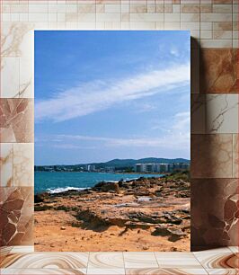 Πίνακας, Seaside Landscape with Cliffs and Buildings Παραθαλάσσιο τοπίο με γκρεμούς και κτίρια