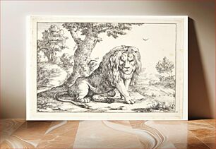 Πίνακας, Seated lion by Marcus de Bye