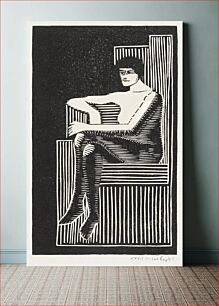 Πίνακας, Seated nude figure in a geometric chair (Zittend naakt in geometrische zetel) (1920) by Samuel Jessurun de Mesquita. Orig