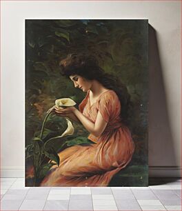Πίνακας, Seated woman gazing at calla lily