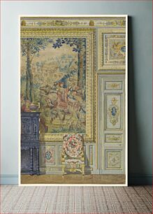 Πίνακας, Section of a wall showing portion of Flemish tapestry, Tapestry room, Palace of Fontainebleau, France, Frederick Marschall