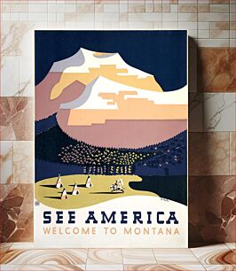 Πίνακας, See America. Welcome to Montana (1936) travel poster by Richard Halls