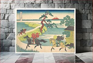Πίνακας, Sekiya Village on the Sumida River (Sumidagawa Sekiya no sato), from the series Thirty-six Views of Mount Fuji (Fugaku sanjūrokkei)