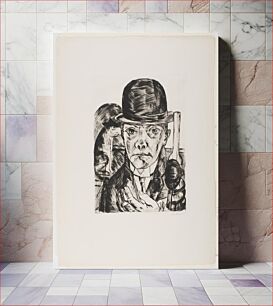 Πίνακας, Self-Portrait in Bowler Hat by Max Beckmann
