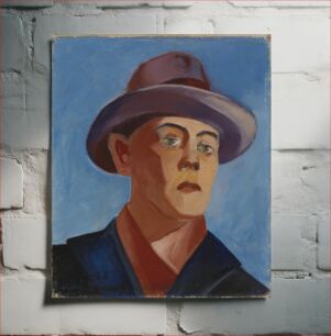 Πίνακας, Self-portrait with a hat, 1928, Väinö Kunnas