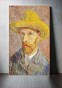 Πίνακας, Self-Portrait with a Straw Hat (1887) by Vincent Van Gogh