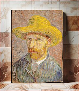 Πίνακας, Self-Portrait with a Straw Hat (obverse: The Potato Peeler) by Vincent van Gogh