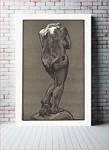 Πίνακας, Sensual male nude illustration, Nude statue, seen from behind (ca. 1902) by Auguste-Louis Lepère