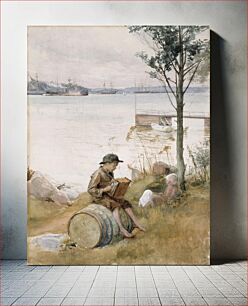 Πίνακας, Serenadi rantapenkereellä, 1887, by Albert Edelfelt