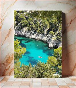 Πίνακας, Serene Bay with Turquoise Waters Γαλήνιος κόλπος με τιρκουάζ νερά