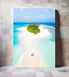 Πίνακας, Serene Beach Walk on a Tropical Island Γαλήνια βόλτα στην παραλία σε ένα τροπικό νησί