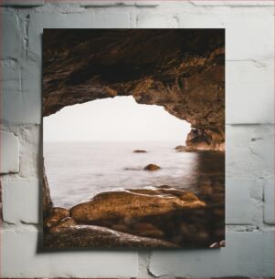Πίνακας, Serene Cave Seascape Γαληνό Σπήλαιο Θαλασσογραφία