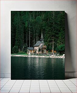 Πίνακας, Serene Church by the Lake Γαλήνια Εκκλησία δίπλα στη λίμνη