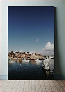 Πίνακας, Serene Coastal Village with Boats Γαλήνιο παραθαλάσσιο χωριό με βάρκες