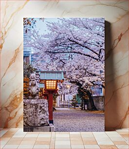 Πίνακας, Serene Japanese Garden with Lantern Γαλήνιος ιαπωνικός κήπος με φανάρι