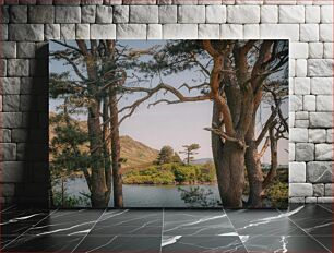 Πίνακας, Serene Lake View Through Forest Γαλήνια θέα στη λίμνη μέσα από το δάσος