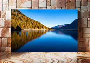 Πίνακας, Serene Lake with Autumn Trees Γαλήνια λίμνη με φθινοπωρινά δέντρα