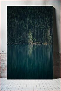 Πίνακας, Serene Lake with Forest Reflection Γαλήνια λίμνη με αντανάκλαση του δάσους
