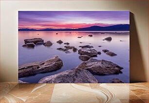 Πίνακας, Serene Lakeside Sunset Γαλήνιο ηλιοβασίλεμα δίπλα στη λίμνη