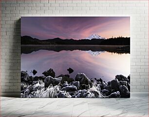 Πίνακας, Serene Mountain Reflection at Dusk Γαλήνια αντανάκλαση βουνού στο σούρουπο
