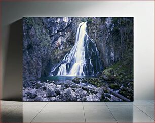 Πίνακας, Serene Mountain Waterfall Καταρράκτης Γαληνό Βουνό