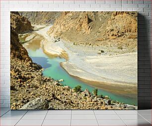 Πίνακας, Serene River Through Rocky Canyon Γαλήνιος ποταμός μέσα από το Rocky Canyon