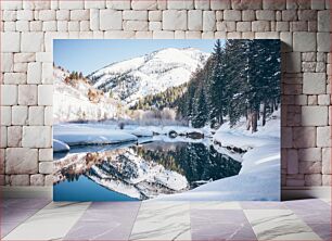 Πίνακας, Serene Snow-Covered Landscape Γαλήνιο Χιονισμένο Τοπίο