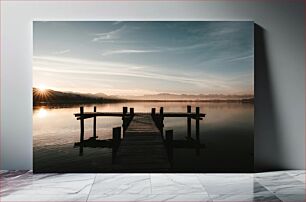 Πίνακας, Serene Sunrise over Lake Γαλήνια Ανατολή πάνω από τη λίμνη