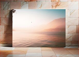 Πίνακας, Serene Sunrise Over Misty Lake Γαλήνια ανατολή πάνω από τη λίμνη Misty
