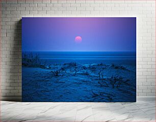 Πίνακας, Serene Sunset Over Deserted Beach Γαλήνιο ηλιοβασίλεμα πέρα ​​από την έρημη παραλία