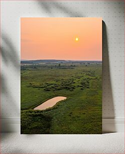 Πίνακας, Serene Sunset Over the Meadow Γαλήνιο ηλιοβασίλεμα πάνω από το λιβάδι