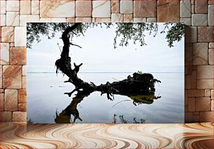 Πίνακας, Serene Tree Reflecting on Water Γαλήνιο δέντρο που αντανακλάται στο νερό