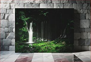 Πίνακας, Serene Waterfall in a Forest Γαλήνιος καταρράκτης σε ένα δάσος