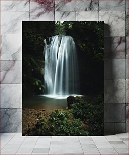 Πίνακας, Serene Waterfall in a Forest Γαλήνιος καταρράκτης σε ένα δάσος