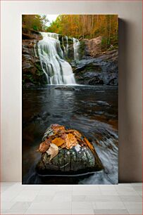 Πίνακας, Serene Waterfall in Autumn Γαλήνιος καταρράκτης το φθινόπωρο