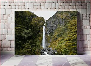 Πίνακας, Serene Waterfall in Forest Γαλήνιος καταρράκτης στο δάσος