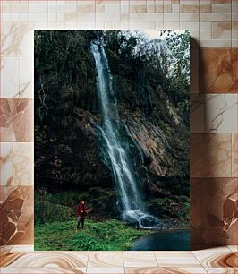 Πίνακας, Serene Waterfall in Forest Γαλήνιος καταρράκτης στο δάσος