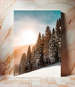 Πίνακας, Serene Winter Forest at Sunrise Γαλήνιο χειμερινό δάσος στο Sunrise
