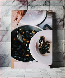 Πίνακας, Serving Mussels Σερβίρισμα μύδια