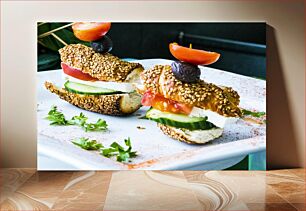 Πίνακας, Sesame Seed Sandwich Appetizer Ορεκτικό σάντουιτς με σουσάμι