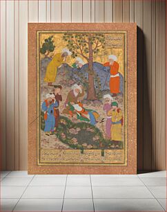 Πίνακας, Shaikh San'an and the Christian Maiden", Folio 22v from a Mantiq al-Tayr (Language of the Birds)
