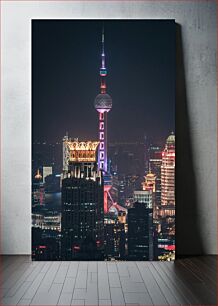 Πίνακας, Shanghai Night Skyline Νυχτερινός ορίζοντας της Σαγκάης