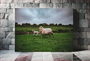 Πίνακας, Sheep and Lamb in the Fields Πρόβατο και αρνί στα χωράφια