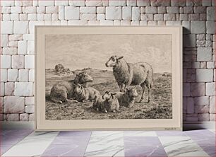 Πίνακας, Sheep and lambs in the field