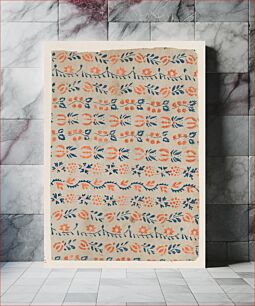 Πίνακας, Sheet with blue and orange floral pattern