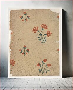 Πίνακας, Sheet with overall dot pattern with bouquets by Anonymous